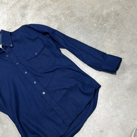Navy blue wool button up shirt/jacket / size‎ M - Picture 3 of 11